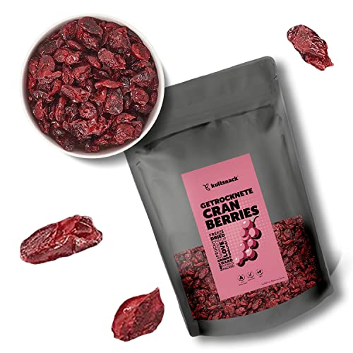 Sultan’s Palace Getrocknete Cranberries 1 kg – Beste Premium Qualität – Perfekt für Müslis und als Bowls Topping – Ohne Zucker und Ungeschwefelt– Getrocknete Beeren (Vegan, Glutenfrei) von Sultan's Palace