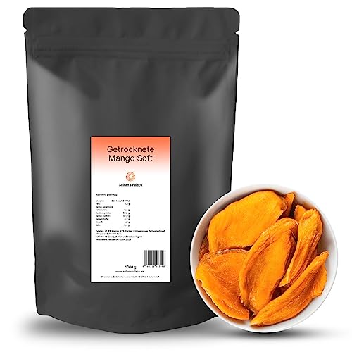 Sultan’s Palace Getrocknete Mango Soft 200 g I Beste Premium Qualität – Extra Süß & Soft – Der Leckere Exotik Snack – Müsli Früchte & für Smoothies und Bowls (Glutenfrei, Laktosefrei, Vegan) von Sultan's Palace