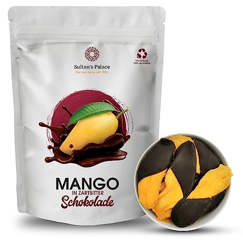 Sultan’s Palace Getrocknete Mango in Zartbitter Schokolade – 1000 g – Feinherbe Bitterschokolade – Schokoladenfrüchte – Geschenkidee von Sultan's Palace