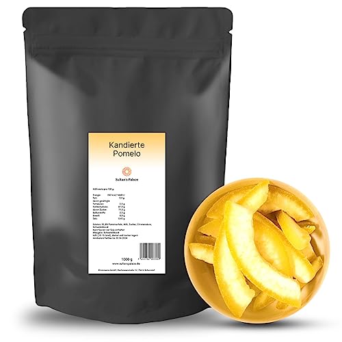 Sultan’s Palace Kandierte Pomelo – Exotischer Frucht Snack in Premiumqualität – Kandierte Früchte – Trockenobst Kandiert (Vegan) (1000gr) von Sultan's Palace