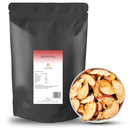 Sultan’s Palace Knusprige Apfelchips – 1000g – Deutscher Jonagold – Idealer Snack – Vegan - Glutenfrei – Ungeschwefelt - 100% Natürlicher Fruchtsnack für Kinder & Erwachsene von Sultan's Palace