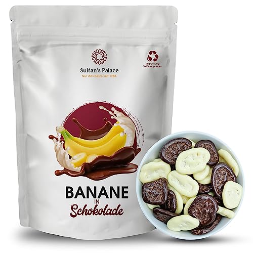 Sultan’s Palace Schoko Bananenchips – 1000 g – Knackig lecker – Schokoladenfrüchte – Geschenkidee von Sultan's Palace
