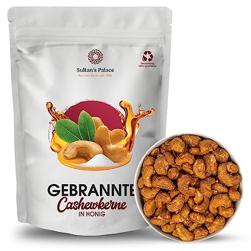 Sultan’s Palace gebrannte Cashewkerne mit Honig – 200g – gebrannte Cashews, Cashewkerne geröstet, Cashew Nüsse Nüsse, Cashew, karamellisierte Cashewkerne von Sultan's Palace