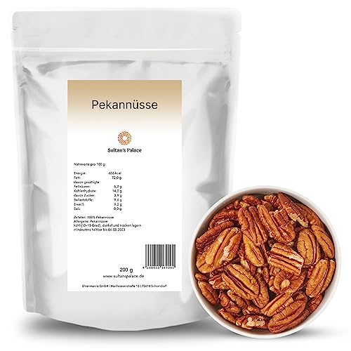 Sultan’s Palace Pekannüsse – 1000g – Rohkostnüsse in Bester Premium Qualität – Reichhaltige Protein Snacks und Müsli Toppings – Naturbelassen – Unbehandelte Nüsse ohne Salz (Vegan, Glutenfrei) von Sultan's Palace