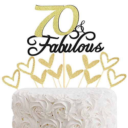 Sumerk Cupcake-Topper mit glitzernden 70. Geburtstag und 70. Geburtstag, 25 Stück von Sumerk