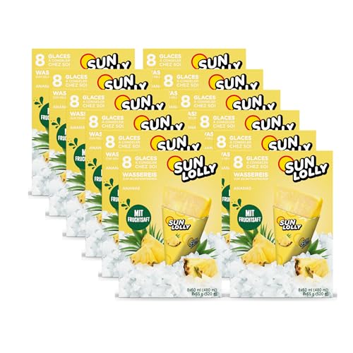 Sun Lolly Wassereis Ananas 12er Vorratspack | Mit Fruchtsaft | Zum Selbsteinfrieren | Ohne künstliche Aromen | Frei von Süßungsmittel | Laktosefrei | Glutenfrei | 12 x 480ml Sun Lolly Wassereis Ananas 12er Vorratspack | Mit Fruchtsaft | Zum Selbsteinfrieren | Ohne künstliche Aromen | Frei von Süßungsmittel | Laktosefrei | Glutenfrei | 12 x 480ml von Sun Lolly
