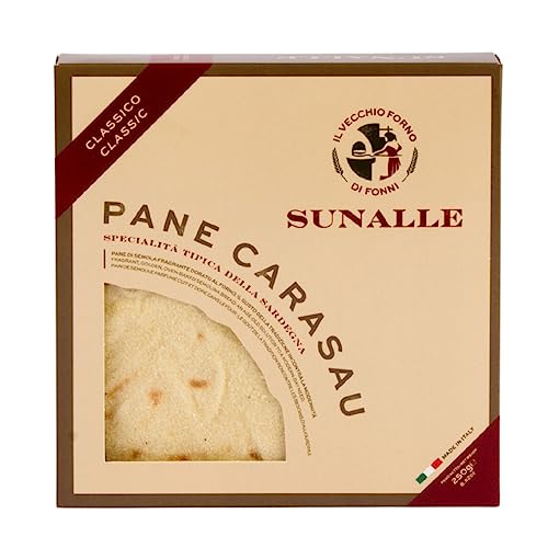 Sunalle Pane Carasau Classico, traditionelles dünnes Hirten Brot aus Sardinien, 250g Il Vecchio Forno di Fonni (1) von Sunalle