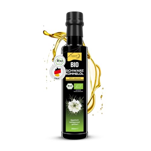 Sunnah Shop® Bio Schwarzkümmelöl gefiltert kaltgepresst 250ml | Black Seed Oil Organic | 100% rein aus ägyptischen Nigella Sativa von Sunnah Shop