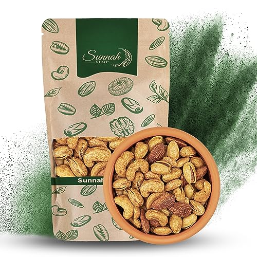 Sunnah Shop® Geräucherte Nussmischung aus Cashewkernen, Mandeln und Pistazienkerne | Intensives Raucharoma, knusprige Konsistenz | Studentenfutter Nüsse mix Vegan Protein (500g) von Sunnah Shop