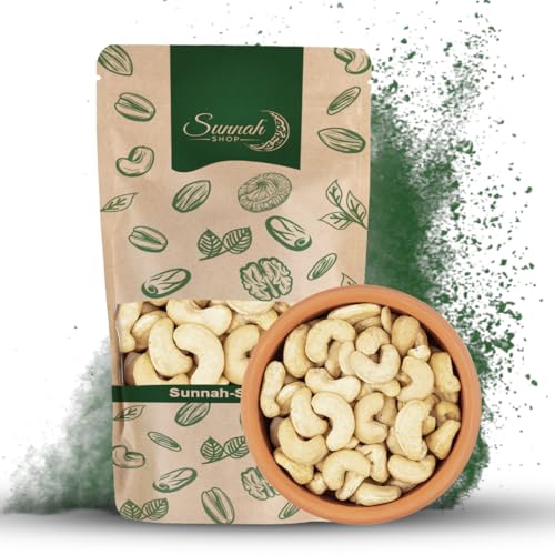 Sunnah Shop® Knackige Cashewkerne Naturbelassen 5 kg | ungesalzen und Unbehandelt | 100% Natürliche Rohkost Cashewkerne | Cashew Nüsse - reich an Protein | Ideal als gesunder Snacks für unterwegs von Sunnah Shop