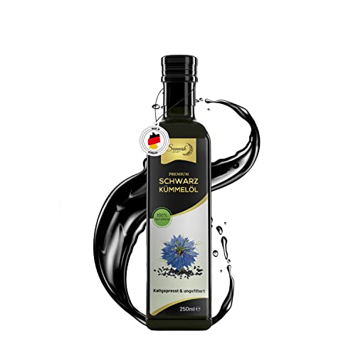 Sunnah Shop® Schwarzkümmelöl ungefiltert & kaltgepresst | Black seed oil | 100% naturrein aus echten ägyptischen Nigella Sativa 250 ml von Sunnah Shop