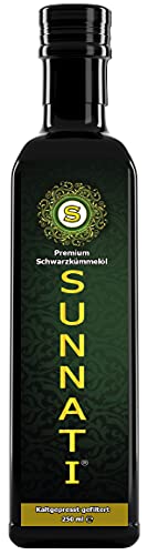 Sunnati® PREMIUM Schwarzkümmelöl Gefiltert 250ml - Kaltgepresst, 100% rein, ägyptisch, vegan, frisch gepresst von Sunnati