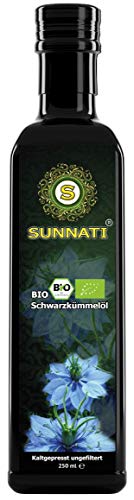 Sunnati Bio Schwarzkümmelöl 250ml ungefiltert kaltgepresst direkt in Deutschland - frisch gepresst - Nigella sativa von Sunnati