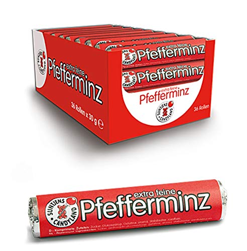 Suntjens Pfefferminzbonbons 36 Rollen á 30g (18 Bonbons pro Rolle) von Suntjens