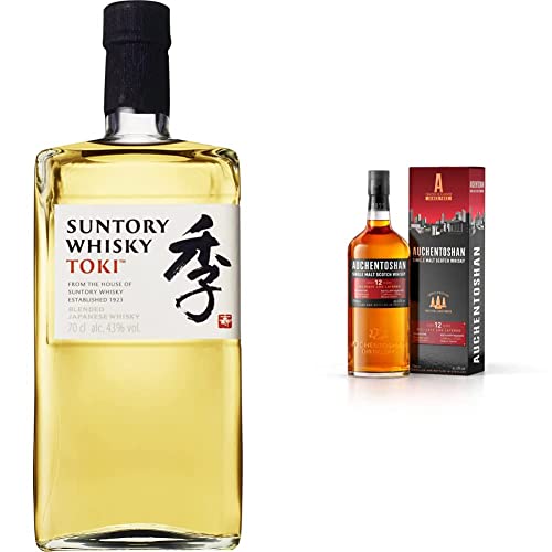 Suntory Whisky Toki | Japanischer Blended Whisky | 43% Vol | 700ml Einzelflasche + Auchentoshan 12 | Single Malt Scotch Whisky | 40% Vol | 700ml Einzelflasche | Bundle von Suntory Whisky Toki