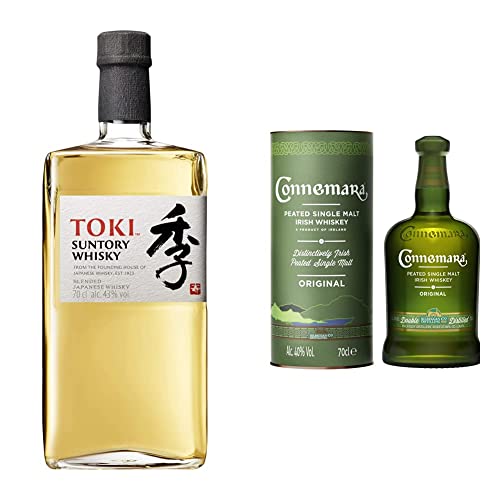 Suntory Whisky Toki | Japanischer Blended Whisky | 43% Vol | 700ml Einzelflasche + Connemara Original | getorfter Single Malt Irish Whiskey | 40% Vol | 700ml Einzelflasche | Bundle von SUNTORY WHISKY
