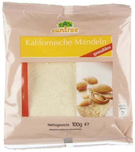 Selection Mandeln blanchiert, gemahlen, 25er Pack (25 x 100 g Beutel) von Suntree