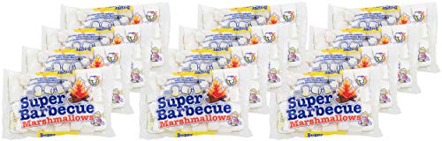 Mr. Mallo Super Barbecue Marshmallows | Schaumzucker-Ware | Mäusespeck | insgesamt softe Süßigkeit für Barbecue, Lagerfeuer oder zum Grillen (12x 300 g) von Super Barbecue