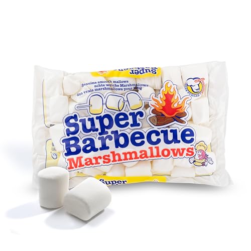 Mr. Mallo Super Barbecue Marshmallows | Schaumzucker-Ware | Mäusespeck | insgesamt softe Süßigkeit für Barbecue, Lagerfeuer oder zum Grillen (1x 300 g) von Super Barbecue