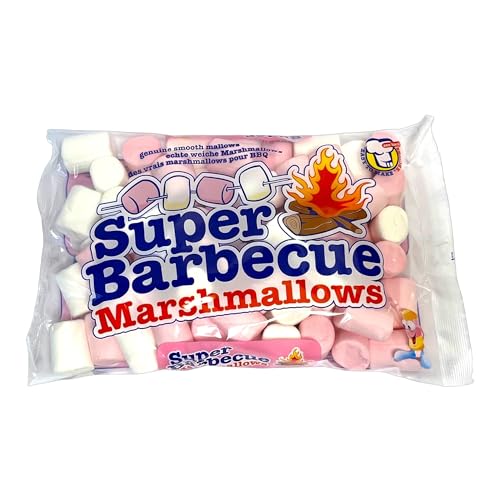 Mr. Mallo Super Barbecue Marshmallows Pink & White | Schaumzucker-Ware Mäusespeck | softe Süßigkeit für Barbecue, Lagerfeuer oder zum Grillen (1x 300g) von Mr. Mallo