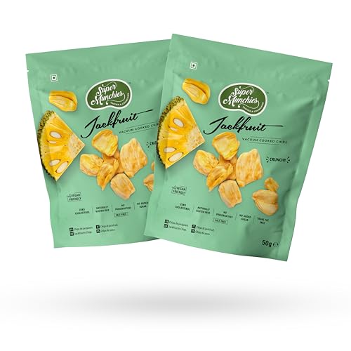 Super Munchies knusprige Jackfruit Chips 2x50g Vakuumgekochte Jackfruit Chips vegan, ohne Zuckerzusatz, Glutenfrei. von Super Munchies