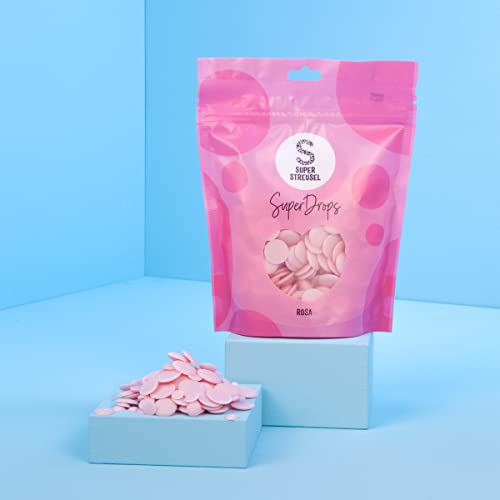 SuperDrops Rosa 300g | Cake Melts Deko Melts Candy Melts Cake Drip Cake Glasur Kuvertüre Kuchenglasur | Deco Melt Kuchen Fondant Icing Kuchenglasur Rosa Lebensmittelfarbe Glaze von Super Streusel