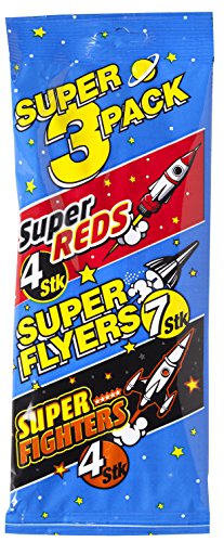 14x SUPER 3 PACK SUPER FLYERS/FIGHTERS 170g Incl. Goodie von Flensburger Handel 14x SUPER 3 PACK SUPER FLYERS/FIGHTERS 170g Incl. Goodie von Flensburger Handel von Super