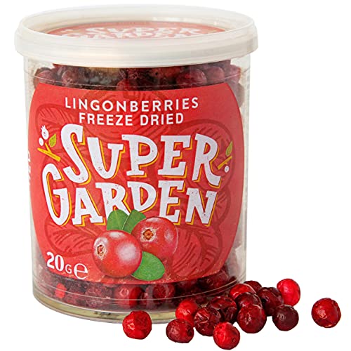 Gefriergetrocknete Cranberries – Köstliche & 100% reine gefriergetrocknete Früchte – Ohne Zuckerzusatz – Vegane Snacks von Super Garden (20 g) von Supergarden