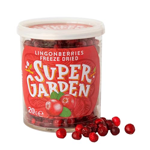 Gefriergetrocknete Cranberries – Köstliche & 100% reine gefriergetrocknete Früchte – Ohne Zuckerzusatz – Vegane Snacks von Super Garden (20 g) von Supergarden