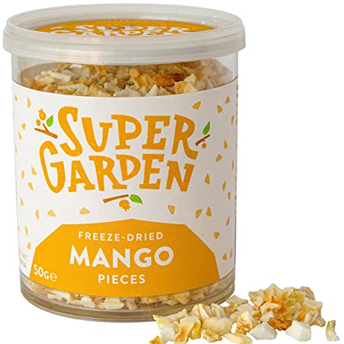 Gefriergetrocknete Mangostücke - Gefriergetrocknete Früchte - Geschmackvolle, Nahrhafte Gefriergetrocknete Mango - Ohne Zuckerzusatz - Getrocknete Beeren Vegane Snacks Von Super Garden (50g) von Supergarden