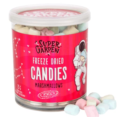 Gefriergetrocknete Marshmallows Bonbons - Gefriergetrocknete Süßigkeiten - Leckeres und köstliches Astronautenfutter, gefriergetrocknetes Essen, gefriergetrocknete Marshmallows von SuperGarden (25g) von Supergarden