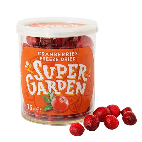 Gefriergetrocknete Preiselbeeren – Köstliche & 100% reine gefriergetrocknete Früchte – Ohne Zuckerzusatz – Vegane Snacks von Super Garden (20 g) von Supergarden