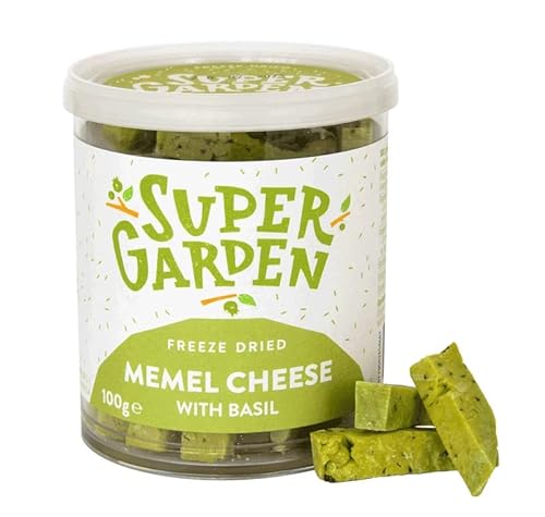 Gefriergetrockneter Memelkäse mit Basilikum - Geschmackvolle & leckere Käsesnacks - Gefriergetrocknete Lebensmittel, Keto Snacks von Super Garden (100g) von Supergarden