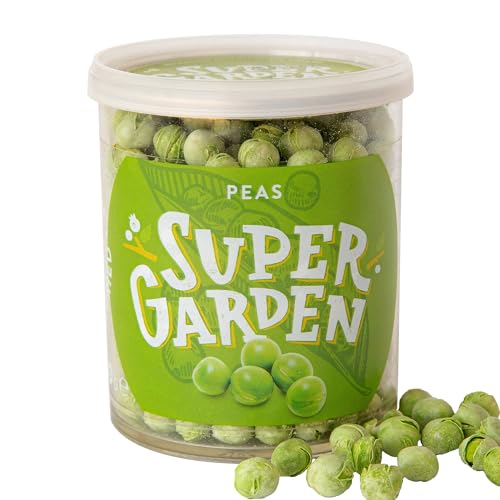 Super Garden Gefriergetrocknete Erbsen | 100% Natürliches Gefriergetrocknetes Gemüse | Nahrhaftes Vegane Lebensmittel | Gefriergetrocknetes Essen für Unterwegs | Glutenfreier Snack | 40 g von Supergarden