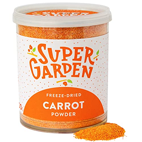 Gefriergetrocknetes Karottenpulver - Geschmackvolle, 100% Natürliche Gefriergetrocknete Karotten - Gemüsepulver Für Smoothies, Desserts & Mehr - Ohne Zuckerzusatz - Von Super Garden (200g) von Supergarden