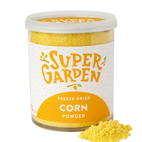 Super Garden Gefriergetrocknetes Maispulver | 100% Natürliches Gefriergetrocknetes Gemüse | Nahrhaftes Gemüsepulver für Smoothies oder Suppen | Gefriergetrocknetes Essen | Glutenfrei | 110g von Supergarden