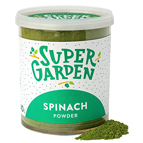 Gefriergetrocknetes Spinatpulver - Geschmackvolle, 100% Natürliche Gefriergetrocknete Spinat - Gemüsepulver Für Smoothies, Desserts & Mehr - Ohne Zuckerzusatz - Von Super Garden (40g) von Supergarden