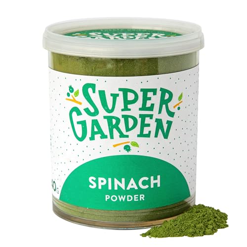 Gefriergetrocknetes Spinatpulver - Geschmackvolle, 100% Natürliche Gefriergetrocknete Spinat - Gemüsepulver Für Smoothies, Desserts & Mehr - Ohne Zuckerzusatz - Von Super Garden (40g) von Supergarden