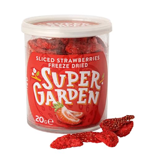 Super Garden Gefriergetrocknete Erdbeeren in Scheiben | Leckere & 100% Reine Gefriergetrocknete Früchte | Getrocknete Erdbeeren Für Gesunde Snacks oder zum Backen | Getrocknete Früchte | 20g von Supergarden