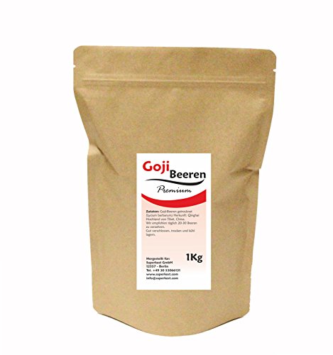 Superkost Tibetanische Goji Beeren, ungeschwefelt, Rohkostqualität (1000g) von Superkost