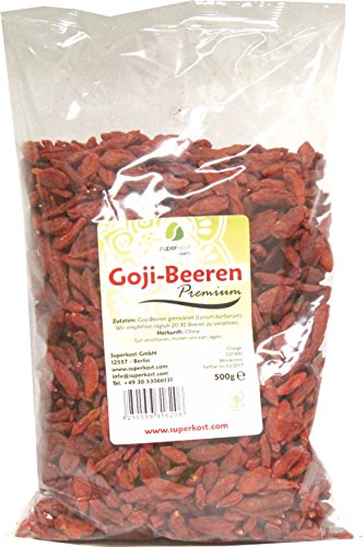 Superkost Premium Goji Beeren, getrocknet, Rückstandskontrolliert, Extra groß, 1er Pack (1 x 0.5 kg) von Superkost