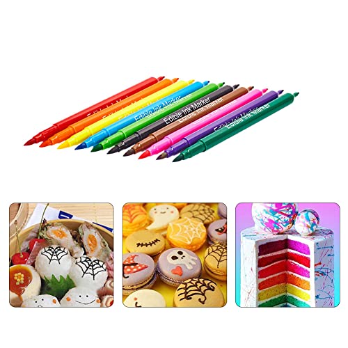 Surakey Lebensmittelfarbstift für Fondant,10 Stück Essbare Marker, Fondant Lebensmittel Farbstifte,Lebensmittel Marker Gourmet-Schreiber für Fondant,Desserts,Kuchen,Kekse,Backen, Dekorieren,Zeichnen von Surakey