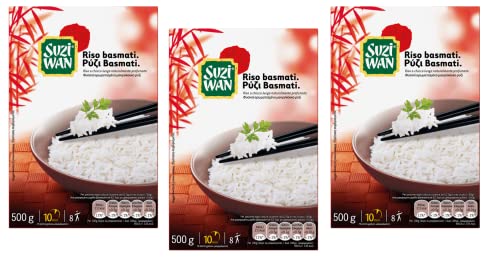3x Suzi Wan Riso Basmati Langer Dünner Reis Basmatireis in 10 Minuten Fertig 500g Packung 3x Suzi Wan Riso Basmati Langer Dünner Reis Basmatireis in 10 Minuten Fertig 500g Packung von Suzi Wan