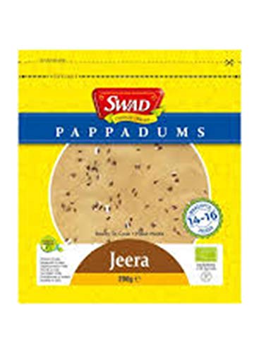 Swad Papadums Jeera Kreuzkümmel 200 g von Swad