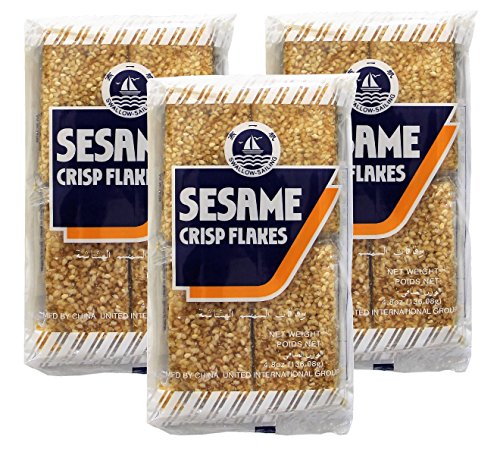 [ 3x 136g ] SESAME CRISP FLAKES / Sesamkekse [ 41% Sesam ] von Swallow Sailing
