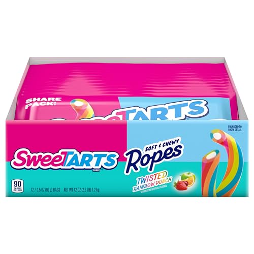 SweeTARTS Seile, Süßigkeiten, gedrehter Regenbogen-Stanzer, weich und kauig, 100 g, 12 Stück SweeTARTS Seile, Süßigkeiten, gedrehter Regenbogen-Stanzer, weich und kauig, 100 g, 12 Stück von SweeTARTS