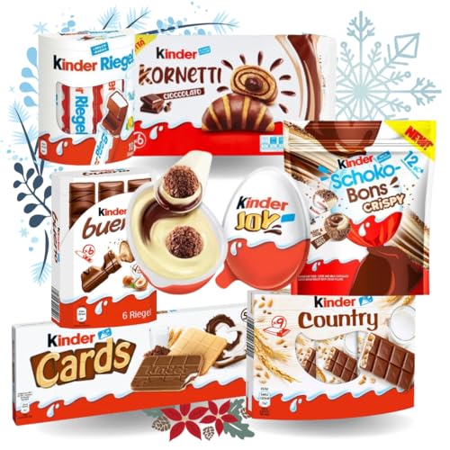 7er KINDER Schokolade Geschenkebox Schokoladenriegel Geschenkset Ostern Winter Weihnachten von Sweet Bobo