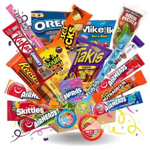 Amerikanische Snackbox mit Süßigkeiten, Chips und Getränken - Geschenkbox für echtes US-Feeling: Geschmack der USA! (Amerikanische Snackbox, 20, stück) von Sweet Bobo