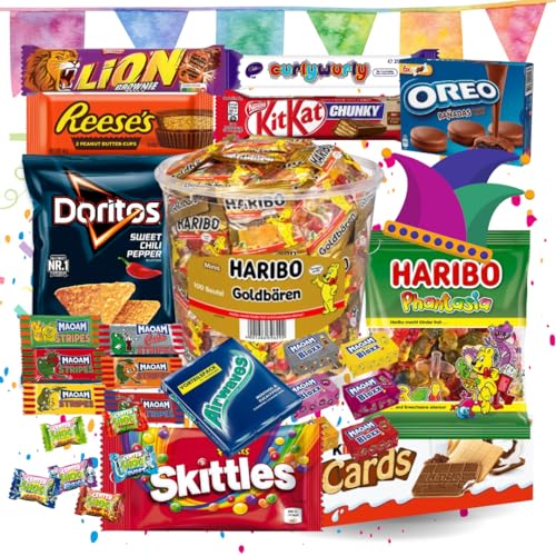 Karnevalsspaß in jeder Box: Unsere Faschings-Süßigkeitenbox mit Gummibärchen, Snacks und mehr für jecke Genussmomente! von Sweet Bobo