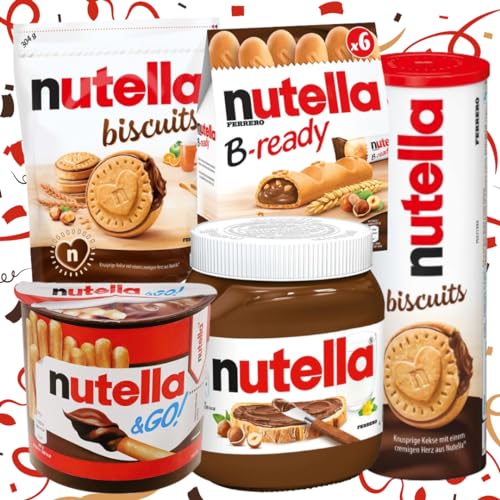 Nutella Premium Süßigkeiten Box | Geschenkeset | Zarte Vollmilchschokolade für Genießer | 5er Set von Sweet Bobo